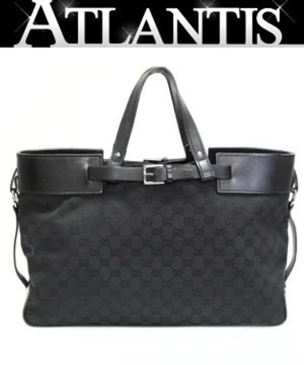 Gucci Tote Bag GG Canvas Black